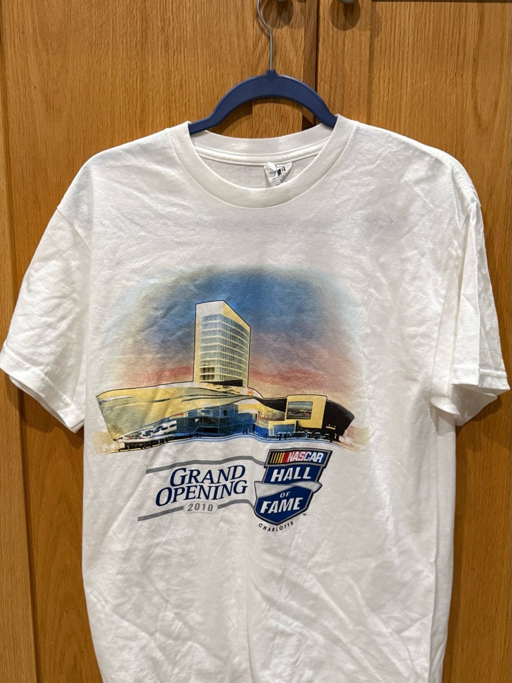 vintage NASCAR Hall of Fame Grand Opening 2010 White Graphic Tee